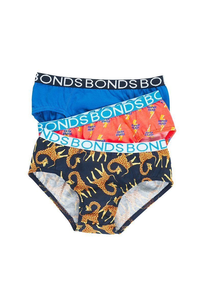 Bonds Boys My First Undie 3 Pack Brief - Super Hero Bolt Small Slay Red-Outlet Shop For Kids