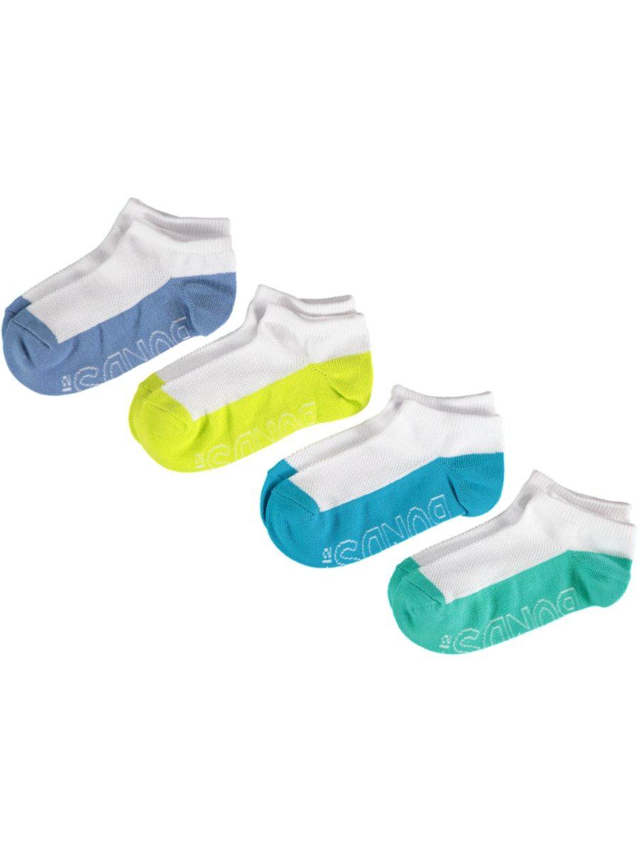 Bonds Kids Logo Light Trainer 4 Pack Sock - White/Green/Aqua/Lime/Blue-Outlet Shop For Kids