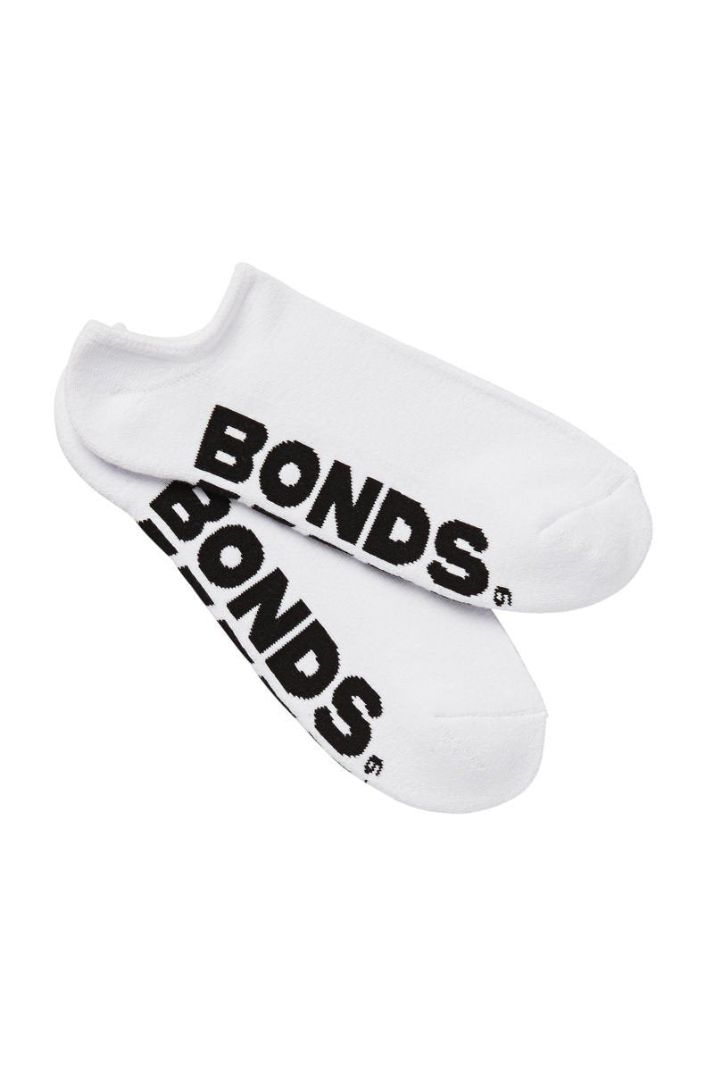 Bonds Mens Logo No Show Sport 3 Pack - White-Outlet Shop For Kids