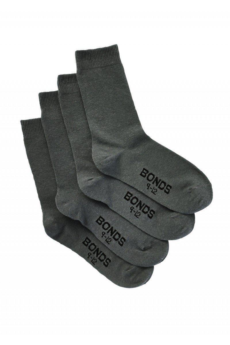 Bonds School Crew Socks 4 Pack - Grey-Outlet Shop For Kids