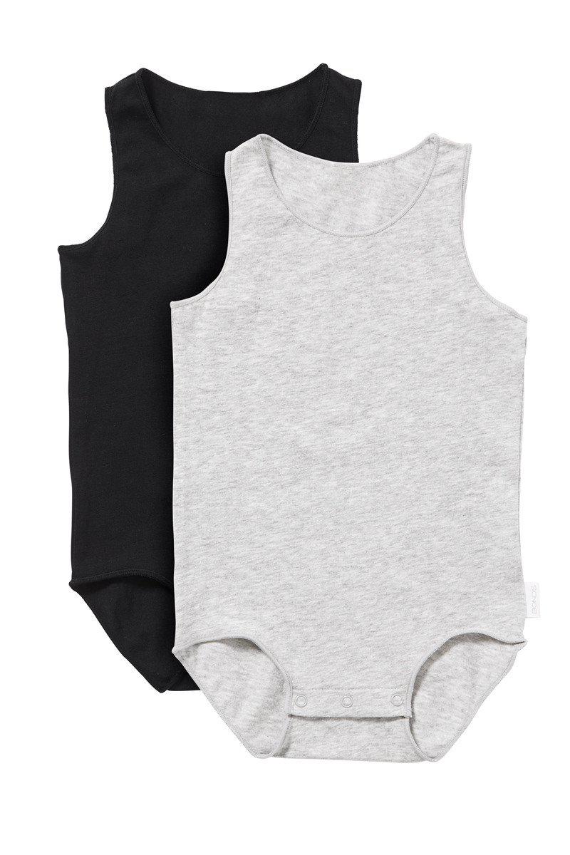 Bonds Wonderbodies Singletsuit 2 Pack - Grey/Black-Outlet Shop For Kids