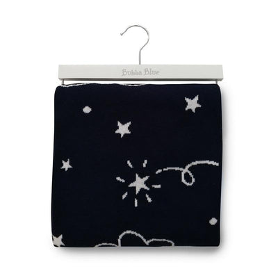 Bubba Blue Navy Wish Upon a Star Cotton Knit Blanket-Outlet Shop For Kids