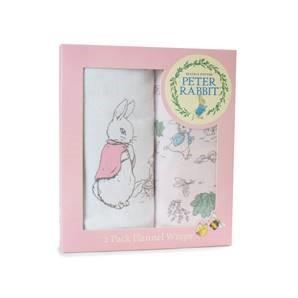 Bubba Blue Peter Rabbit Hop 2 Pack Flannel Wraps - Pink-Outlet Shop For Kids