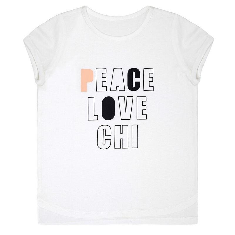 Chi Khi Rollin Tee - White Peace.Love.Chi Nude-Outlet Shop For Kids