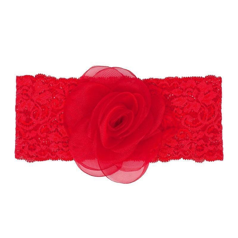 Designer Kidz Tulle Flower Headband - Red-Outlet Shop For Kids