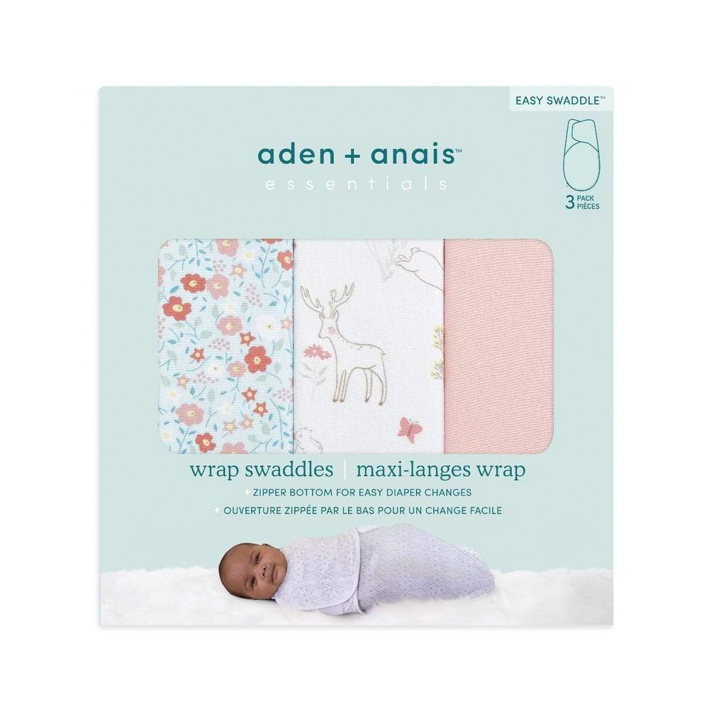 Aden and Anais 3 Pack Swaddle Wrap - Fairy Tale Flowers