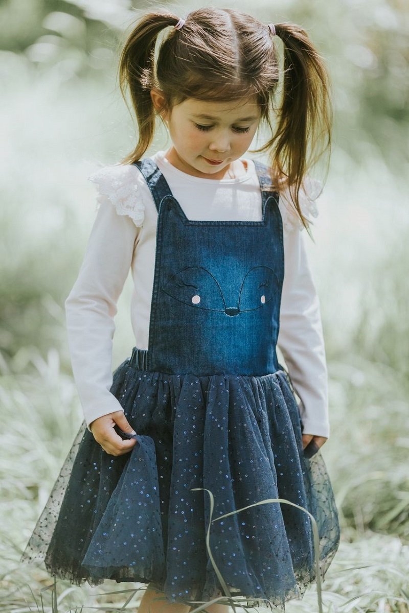 Little girl denim tutu dress best sale