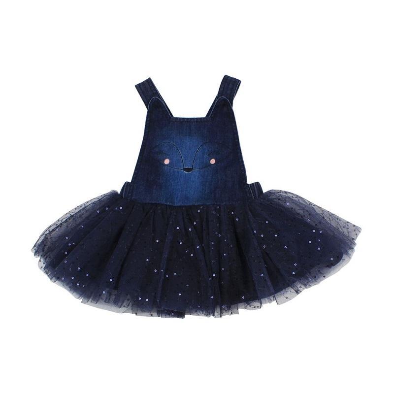 Fox & Finch Wildflower Tutu Dress - Denim-Outlet Shop For Kids