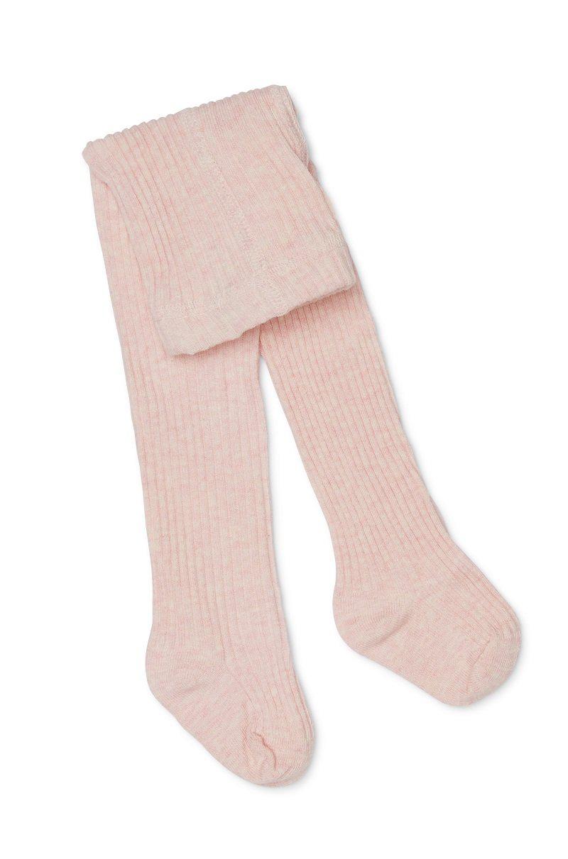 Marquise Girls Chunky Rib Knitted Cotton Tights - Pink-Outlet Shop For Kids