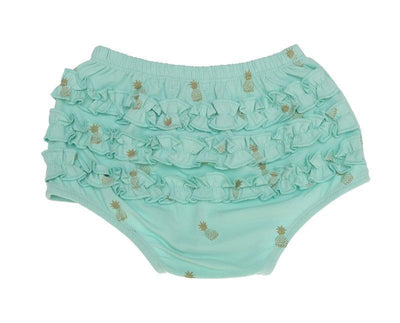 Minifin Pineapple Print Ruffle Bloomers - Teal-Outlet Shop For Kids