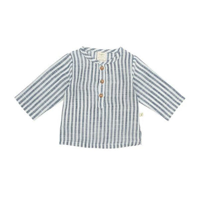Tiny Twig Organic Grandpa Mac Shirt - Navy Stripes