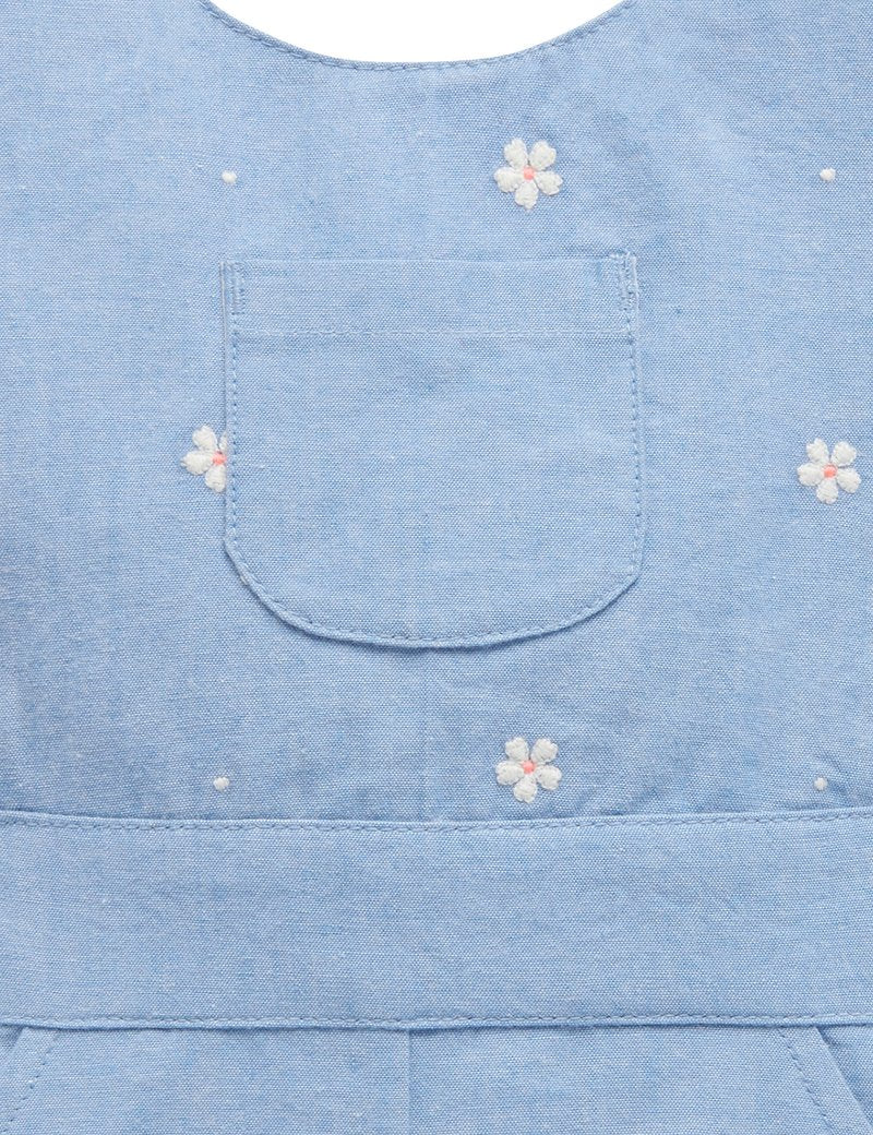 Purebaby Daisy Overalls - Faded Denim - Outlet Shop For Kids