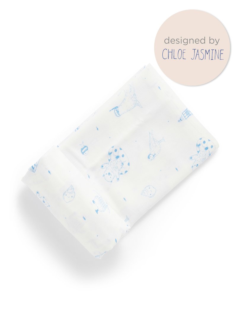 Purebaby Printed Muslin - Summer Holidays Print - Outlet Shop For Kids