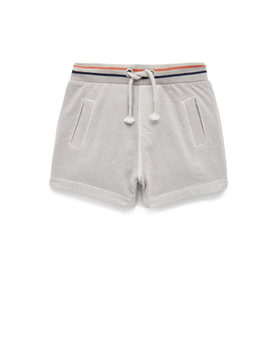 Purebaby Sporty Shorts - Grey Pigment Dyed - Outlet Shop For Kids