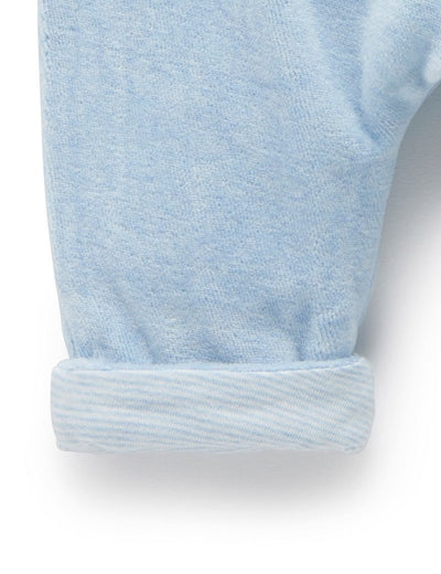 Purebaby Velour Softy Pant - Soft Blue Melange - Outlet Shop For Kids