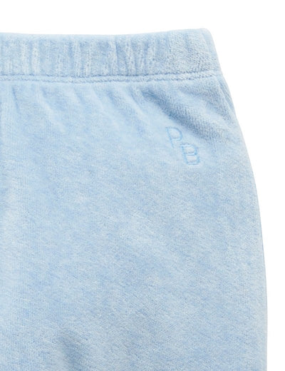 Purebaby Velour Softy Pant - Soft Blue Melange - Outlet Shop For Kids