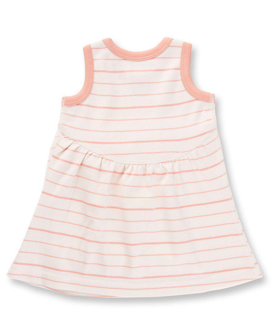 Sapling Child Organic Peach French Stripe Dress-Outlet Shop For Kids