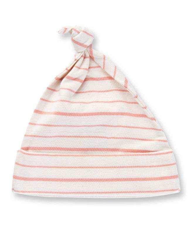Sapling Child Organic Peach French Stripe Knotted Hat-Outlet Shop For Kids