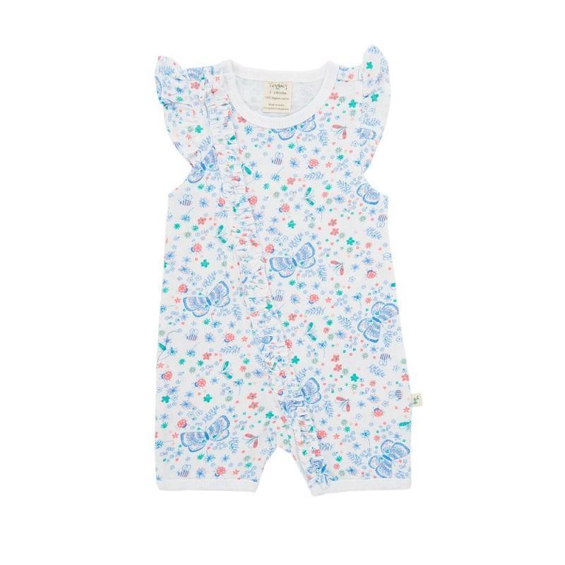 Tiny Twig Organic Frill Zipsuit - Marina Butterfly-Outlet Shop For Kids