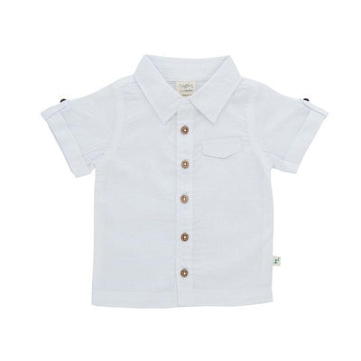 Tiny Twig Organic Ghandi Shirt - White With White Buttons-Outlet Shop For Kids