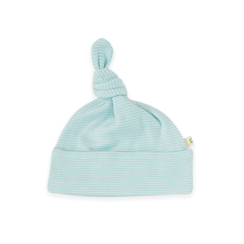 Tiny Twig Organic Knotted Beanie - Cool Blue Stripes-Outlet Shop For Kids
