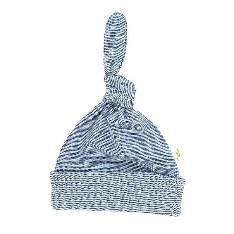 Tiny Twig Organic Knotted Beanie - Sapphire stripes-Outlet Shop For Kids