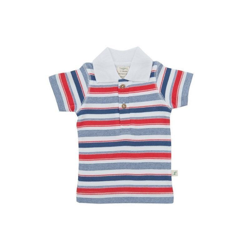 Tiny Twig Organic Polo Tee - Mariner Stripes-Outlet Shop For Kids