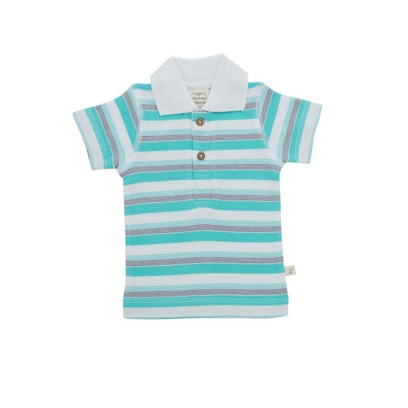 Tiny Twig Organic Polo Tee - Space Stripes-Outlet Shop For Kids