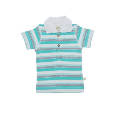 Tiny Twig Organic Polo Tee - Space Stripes-Outlet Shop For Kids