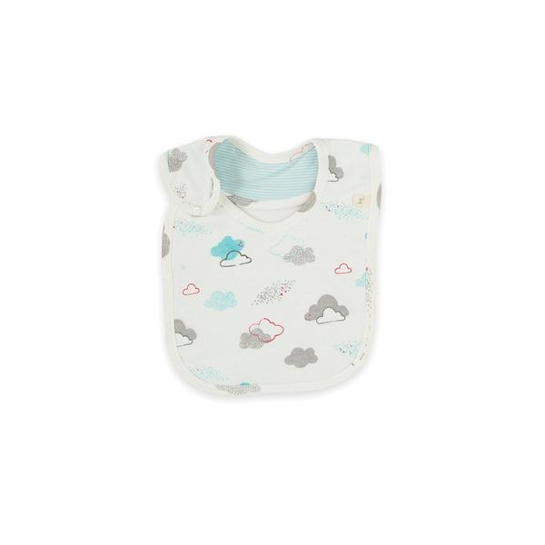 Tiny Twig Organic Reversible Bib - Cool Blue Stripes/Home School-Outlet Shop For Kids