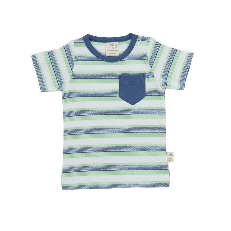 Tiny Twig Organic Round Neck Tee - Cactus Stripes-Outlet Shop For Kids