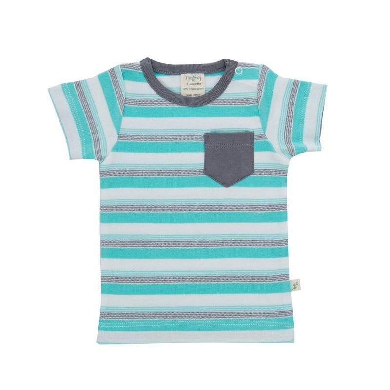 Tiny Twig Organic Round Neck Tee - Space Stripes-Outlet Shop For Kids