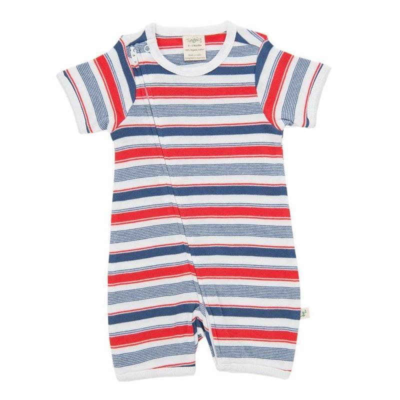 Tiny Twig Organic Short Sleeve Zipsuit - Mariner Stripes-Outlet Shop For Kids