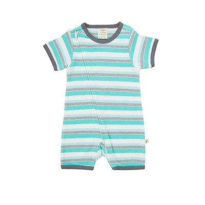 Tiny Twig Organic Short Sleeve Zipsuit - Space Stripes-Outlet Shop For Kids
