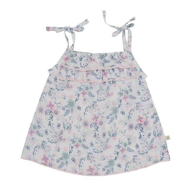 Tiny Twig Organic Woven Frill Top - Pretty Petals-Outlet Shop For Kids