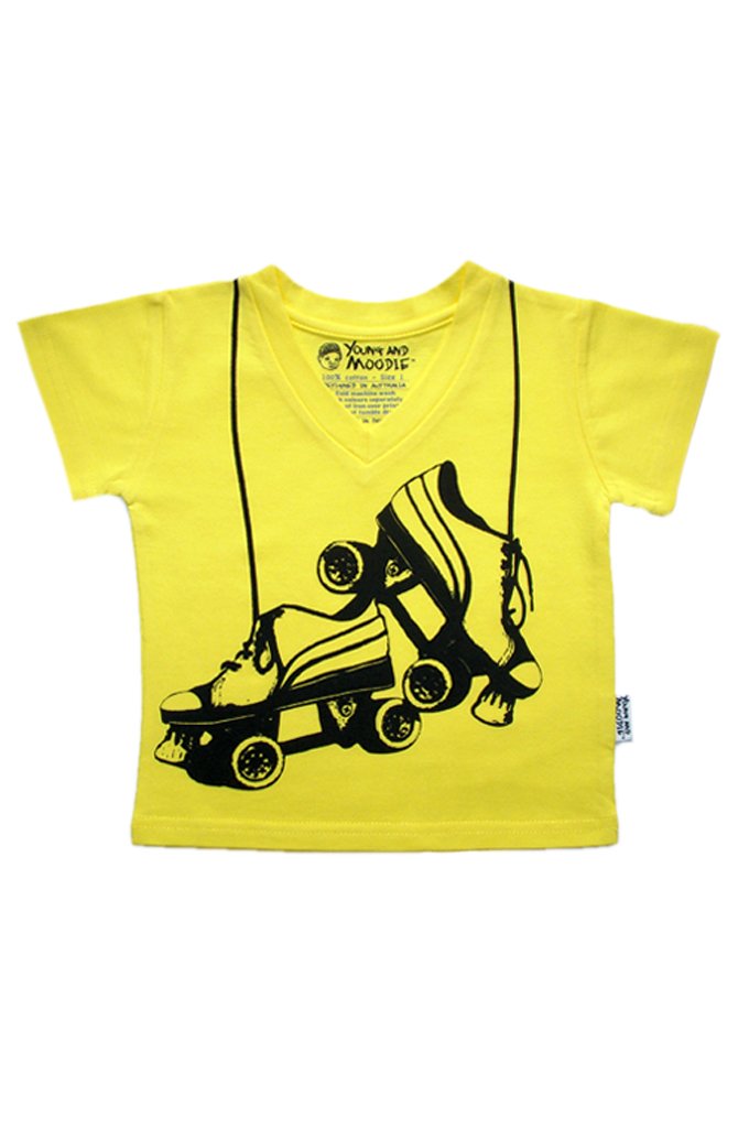 Young and Moodie Girls Tee Roller Derby - Yellow-Outlet Shop For Kids